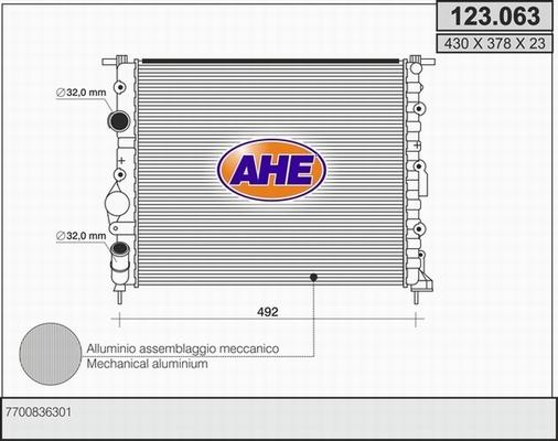 AHE 123.063 - Radiator, engine cooling car-mod.net