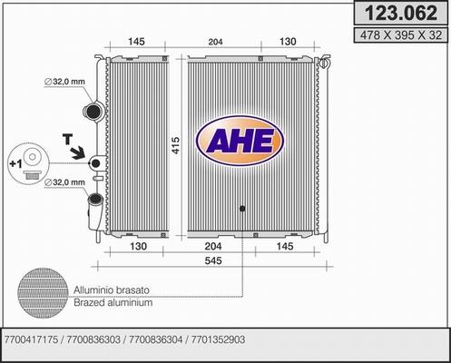 AHE 123.062 - Radiator, engine cooling car-mod.net