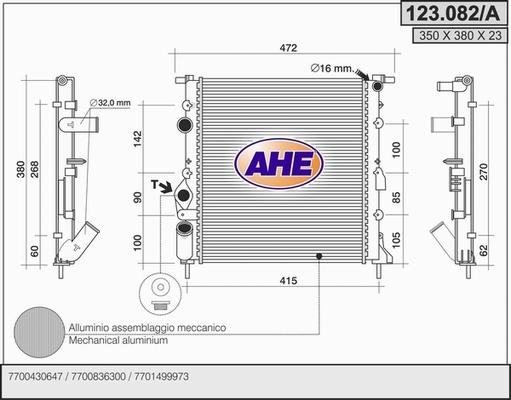 AHE 123.082/A - Radiator, engine cooling car-mod.net