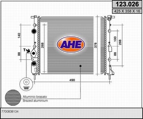 AHE 123.026 - Radiator, engine cooling car-mod.net