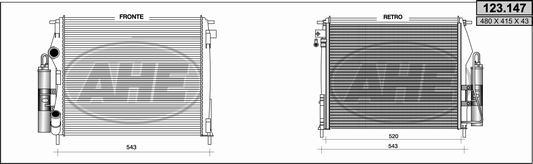 AHE 123.147 - Radiator, engine cooling car-mod.net