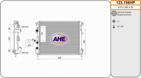 AHE 123.156HP - Radiator, engine cooling car-mod.net