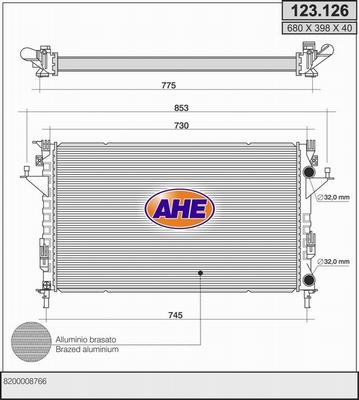 AHE 123.126 - Radiator, engine cooling car-mod.net