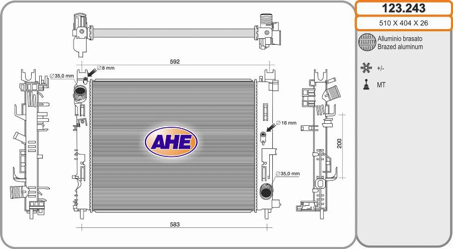 CARRO 220306310 - Radiator, engine cooling car-mod.net