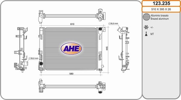 AHE 123235 - Radiator, engine cooling car-mod.net