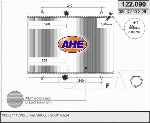 AHE 122.090 - Radiator, engine cooling car-mod.net