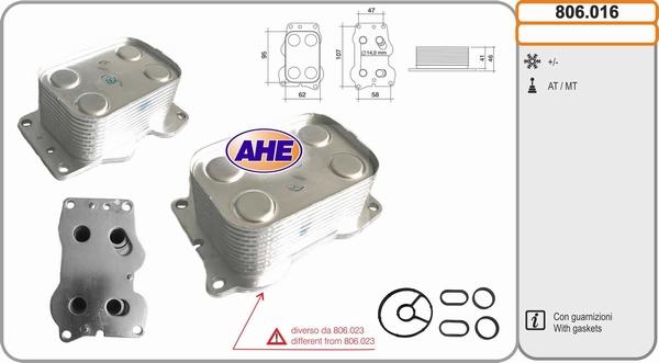 AHE 806.016 - Oil Cooler, engine oil car-mod.net