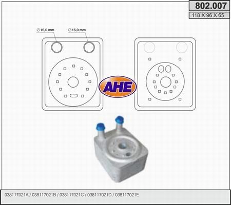 AHE 802.007 - Oil Cooler, engine oil car-mod.net