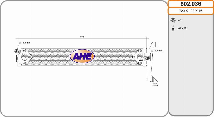 AHE 802.036 - Oil Cooler, engine oil car-mod.net