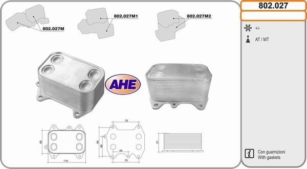 AHE 802.027 - Oil Cooler, engine oil car-mod.net