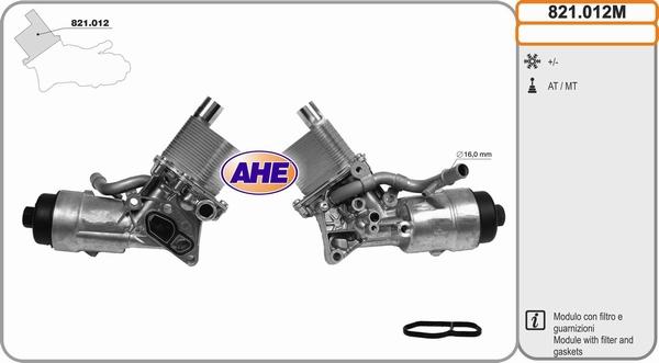 AHE 821.012M - Oil Cooler, engine oil car-mod.net