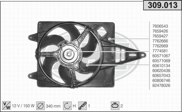 AHE 309.013 - Fan, radiator car-mod.net