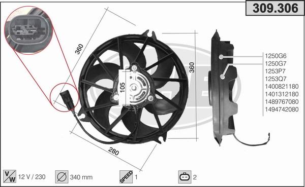 AHE 309.306 - Fan, radiator car-mod.net
