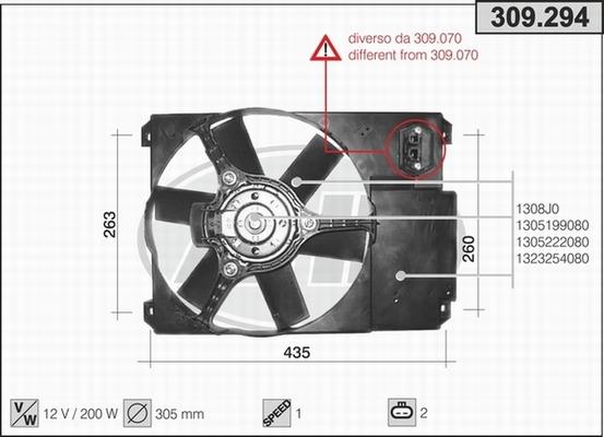 AHE 309.294 - Fan, radiator car-mod.net