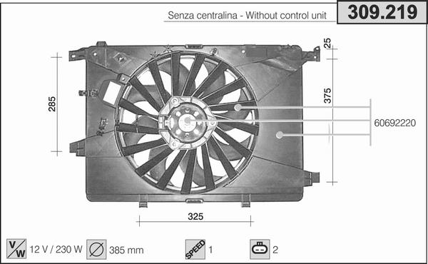 AHE 309.219 - Fan, radiator car-mod.net