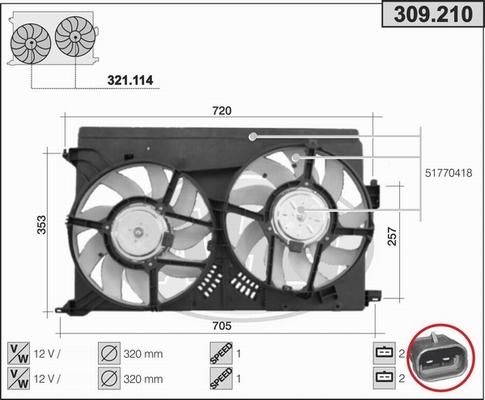 AHE 309.210 - Fan, radiator car-mod.net