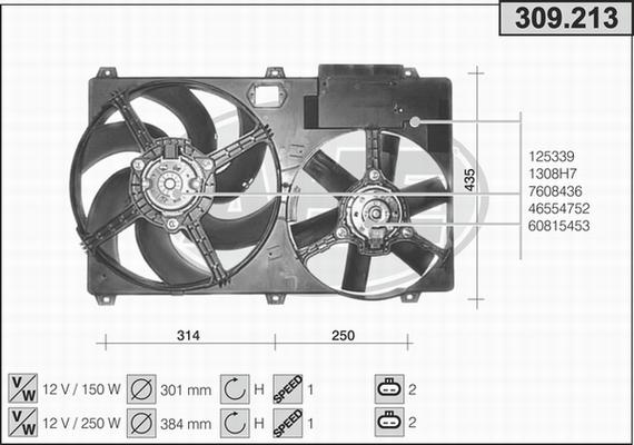AHE 309.213 - Fan, radiator car-mod.net