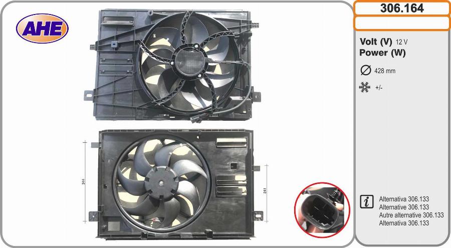 AHE 306.164 - Fan, radiator car-mod.net