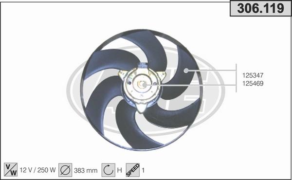 AHE 306.119 - Fan, radiator car-mod.net