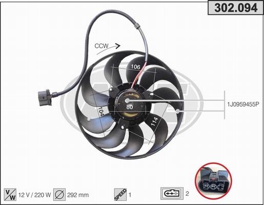 AHE 302.094 - Fan, radiator car-mod.net