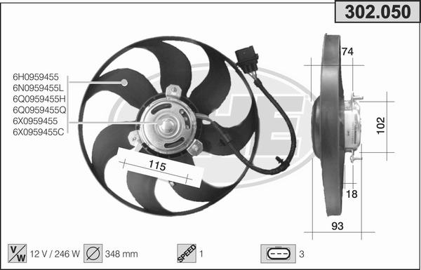 AHE 302.050 - Fan, radiator car-mod.net