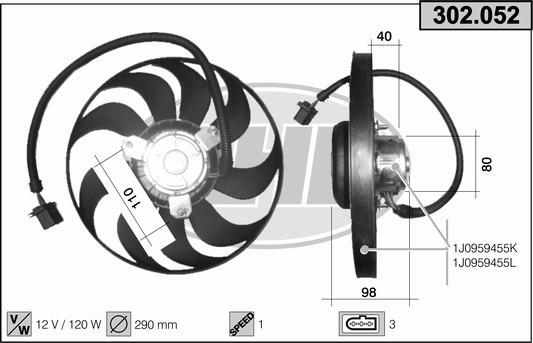 AHE 302.052 - Fan, radiator car-mod.net