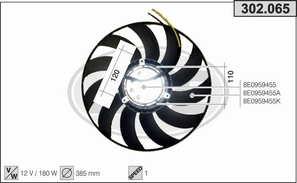 AHE 302.065 - Fan, radiator car-mod.net