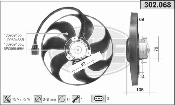 AHE 302.068 - Fan, radiator car-mod.net