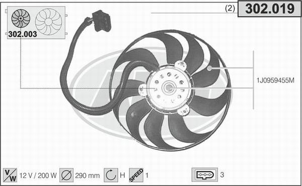 AHE 302.019 - Fan, radiator car-mod.net