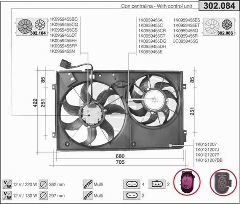 AHE 302.084 - Fan, radiator car-mod.net
