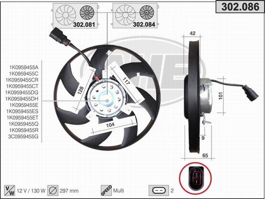 AHE 302.086 - Fan, radiator car-mod.net