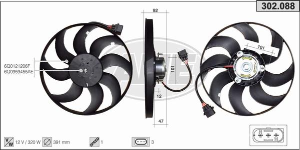 AHE 302.088 - Fan, radiator car-mod.net