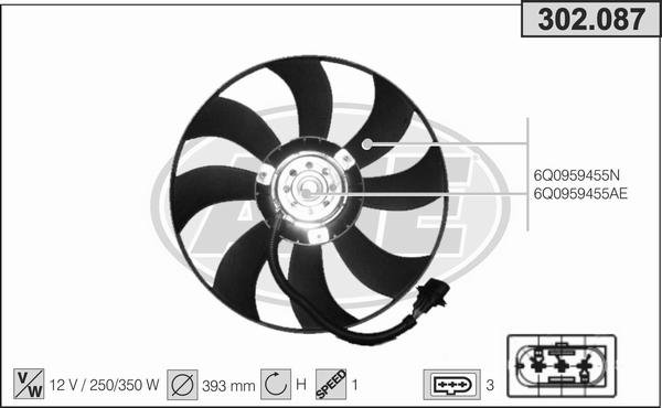 AHE 302.087 - Fan, radiator car-mod.net