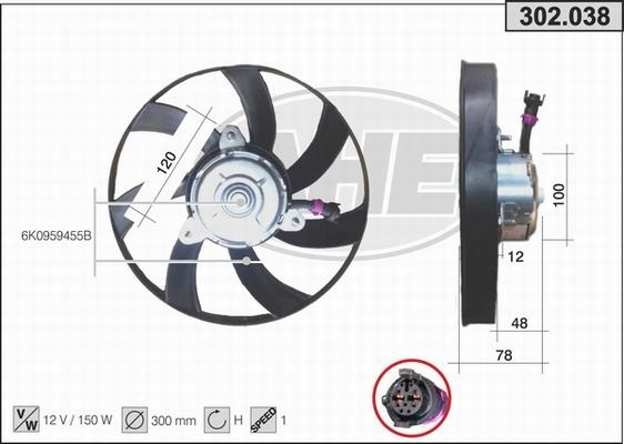 AHE 302.038 - Fan, radiator car-mod.net