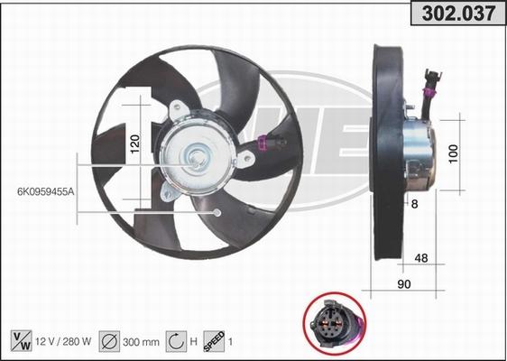 AHE 302.037 - Fan, radiator car-mod.net
