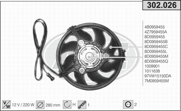 AHE 302.026 - Fan, radiator car-mod.net