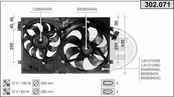 AHE 302.071 - Fan, radiator car-mod.net