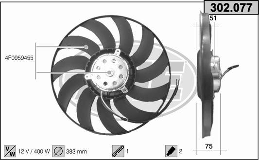 AHE 302.077 - Fan, radiator car-mod.net