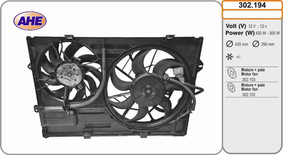 AHE 302.194 - Fan, radiator car-mod.net
