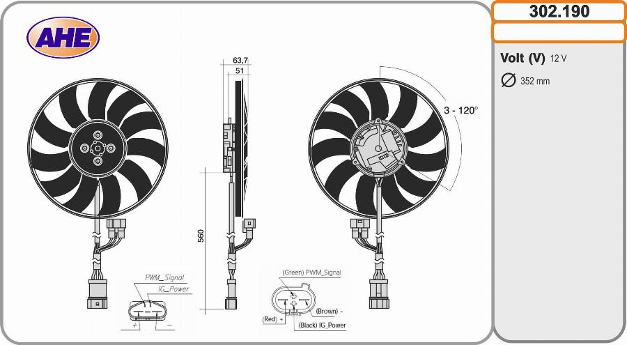 AHE 302.190 - Fan, radiator car-mod.net