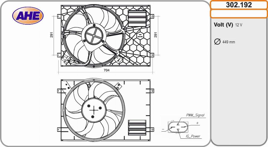 AHE 302.192 - Fan, radiator car-mod.net