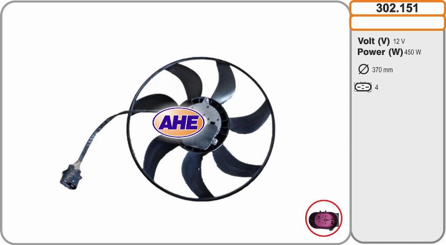 AHE 302.151 - Fan, radiator car-mod.net