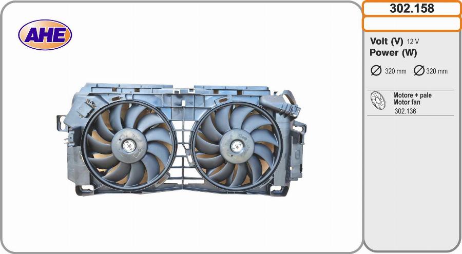 AHE 302.158 - Fan, radiator car-mod.net