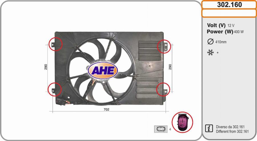 AHE 302.160 - Fan, radiator car-mod.net