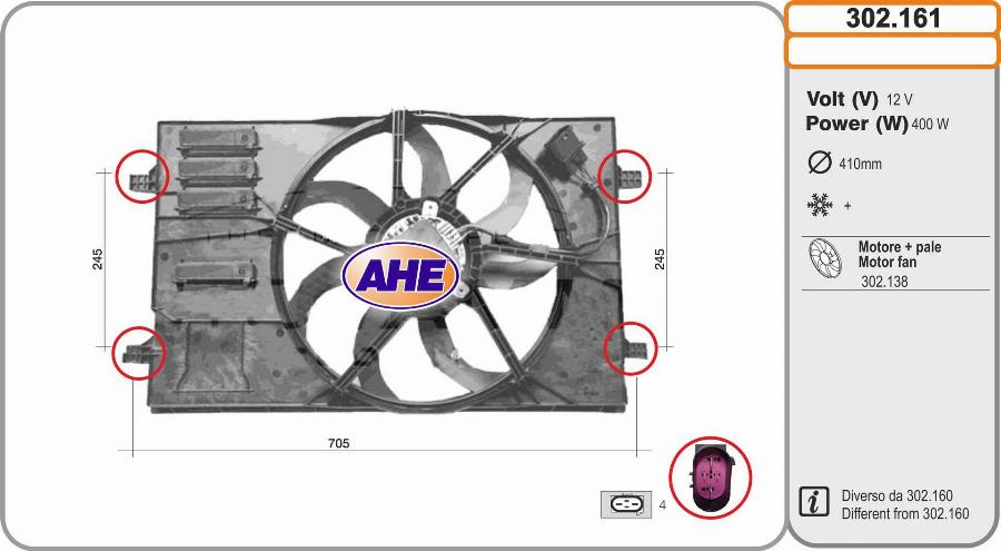 AHE 302.161 - Fan, radiator car-mod.net