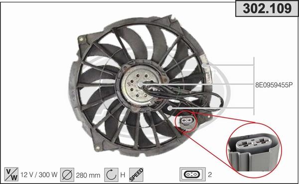 AHE 302.109 - Fan, radiator car-mod.net