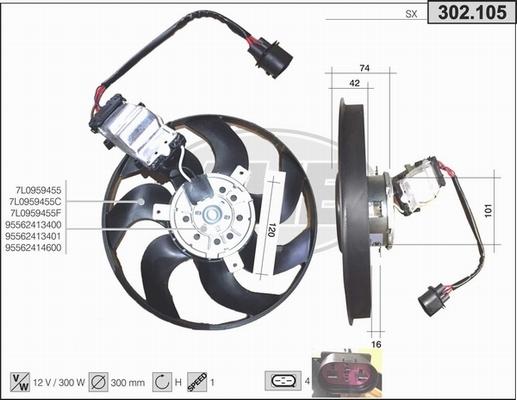 AHE 302.105 - Fan, radiator car-mod.net