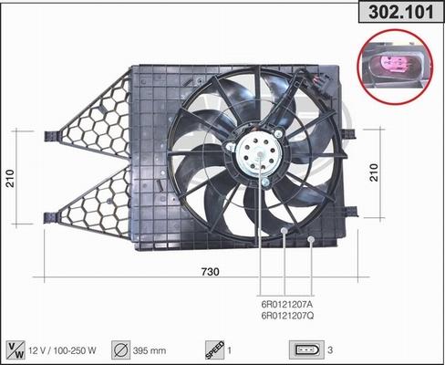 AHE 302.101 - Fan, radiator car-mod.net