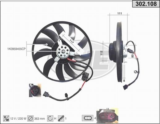 AHE 302.108 - Fan, radiator car-mod.net