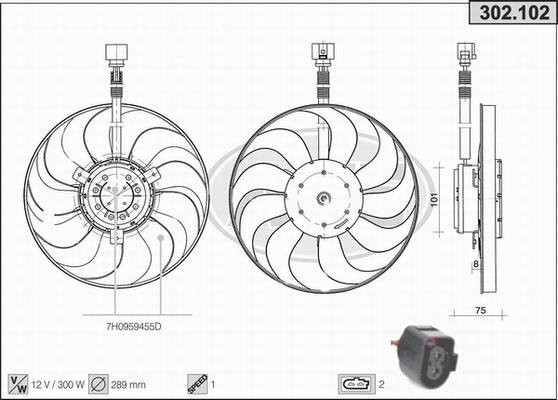 AHE 302.102 - Fan, radiator car-mod.net